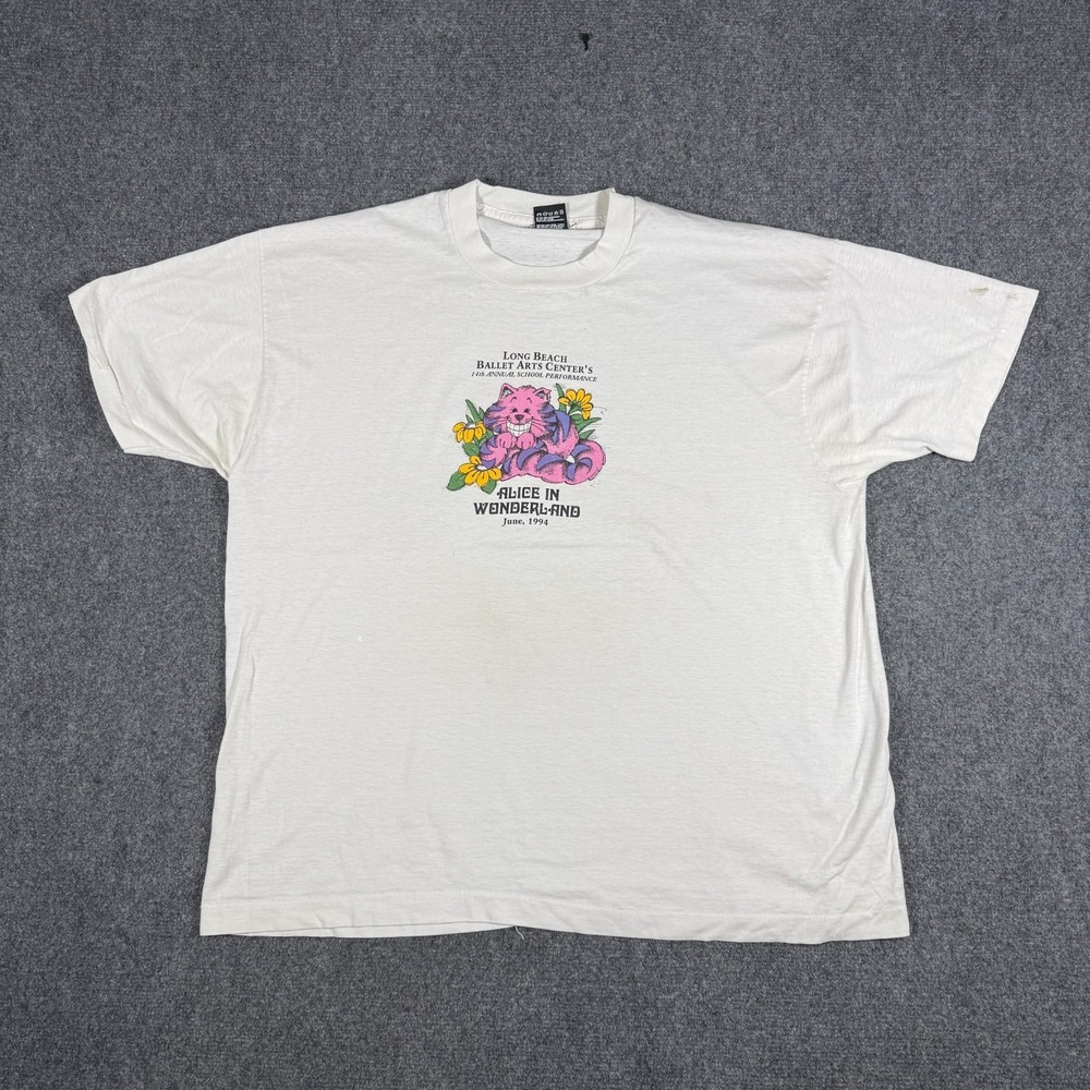 VTG Alice in Wonderland 1994 Long Beach Ballet Arts Performance Merch Tshirt 2XL